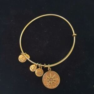 ALEX AND ANI Bronze Tone Compass Star Charm Bracelet